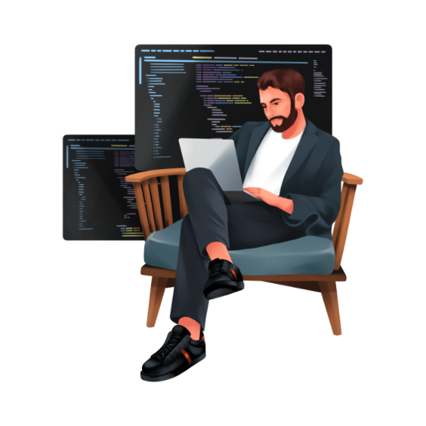 Me sitting with a laptop